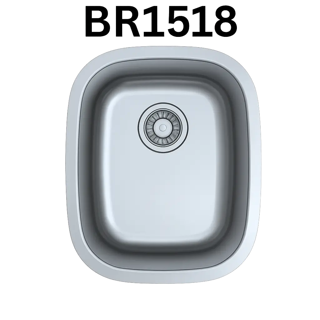 [BR-1518] PrimaSink BR-1518 15 x 18-1/2 Single bowl Undermount Bar Sink - 18 Gauge Stainless Steel
