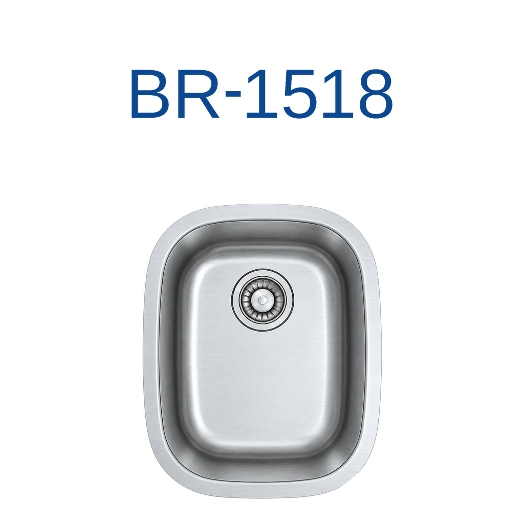 [BR-1518] PrimaSink BR-1518 15'' x 18-1/2'' Single bowl Undermount Bar Sink - 18 Gauge Stainless Steel