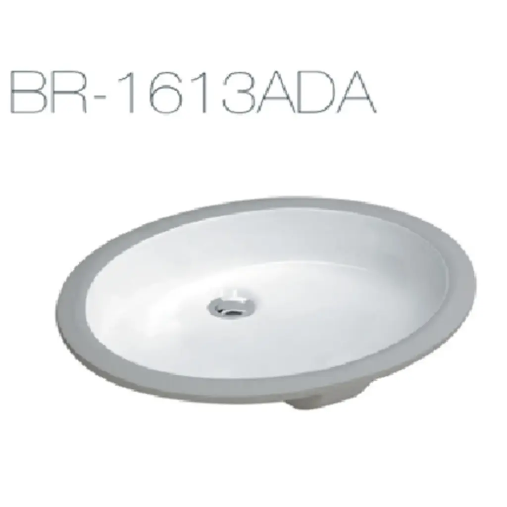 [BR1613ADA] BR1613ADA - White Color Oval Vanity Sink In. (16-1/4" x 13-3/8") - Out. (18-1/4" x 15-3/8" x 3-1/8")