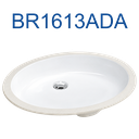 BR1613ADA - White Color Oval Vanity Sink In. (16-1/4" x 13-3/8") - Out. (18-1/4" x 15-3/8" x 3-1/8")