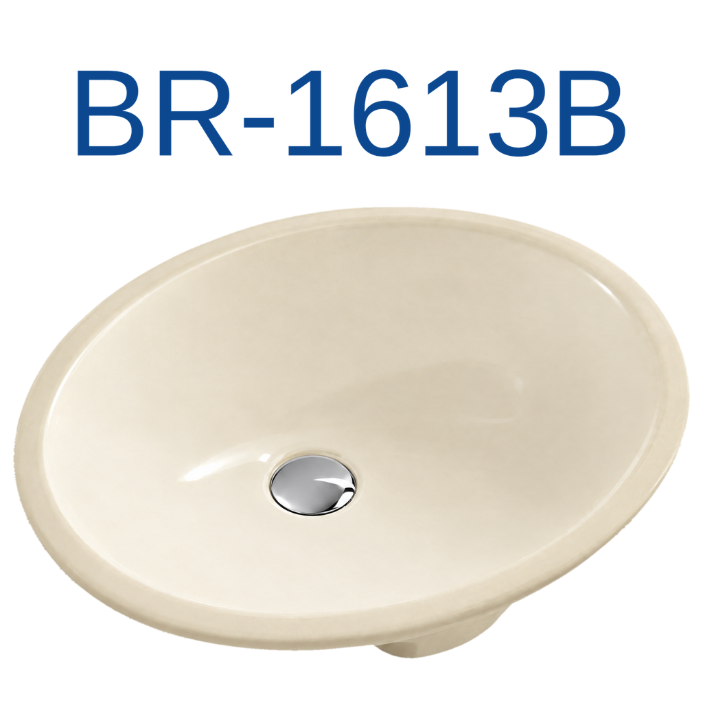 [BR-1613B] PrimaSink BR-1613B 16'' x 13'' Oval Undermount Vanity Sink - Biscuit