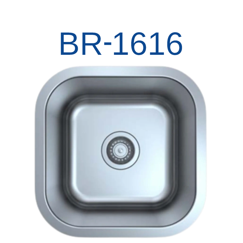 [BR-1616] PrimaSink BR-1616 16-1/4'' x 16-1/4'' Single bowl Undermount Bar Sink - 18 Gauge Stainless Steel