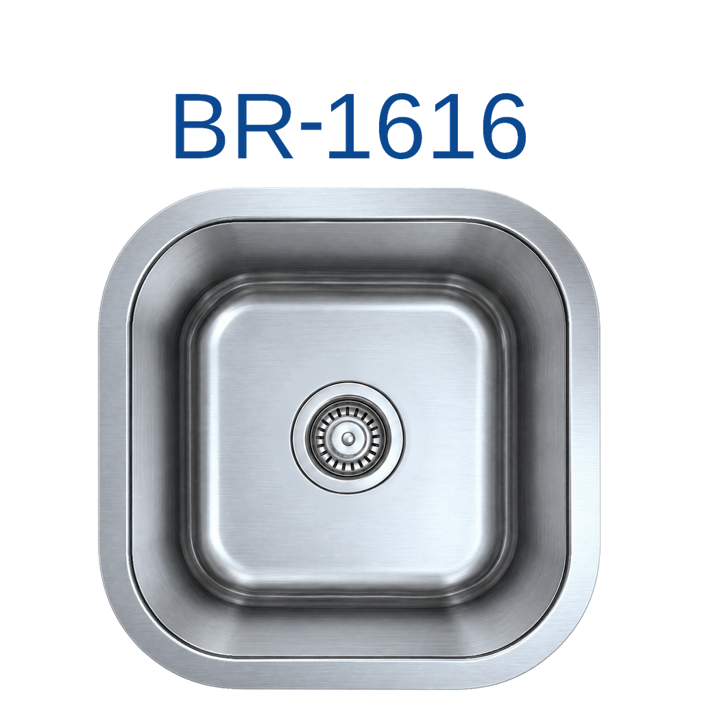 [BR-1616] PrimaSink BR-1616 16-1/4'' x 16-1/4'' Single bowl Undermount Bar Sink - 18 Gauge Stainless Steel