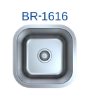 PrimaSink BR-1616 16-1/4'' x 16-1/4'' Single bowl Undermount Bar Sink - 18 Gauge Stainless Steel