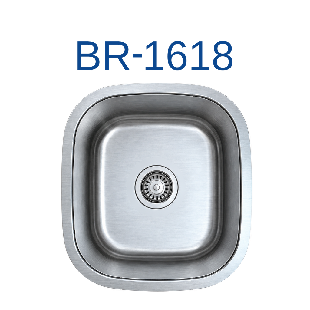 [BR-1618] PrimaSink BR-1618 16-1/2'' x 18'' Single bowl Undermount Bar Sink - 18 Gauge Stainless Steel