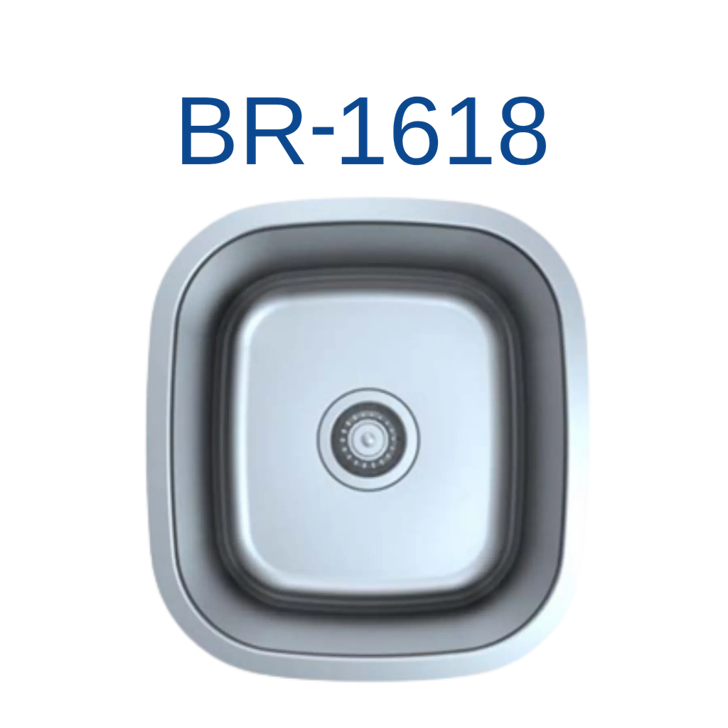 [BR-1618] PrimaSink BR-1618 16-1/2'' x 18'' Single bowl Undermount Bar Sink - 18 Gauge Stainless Steel