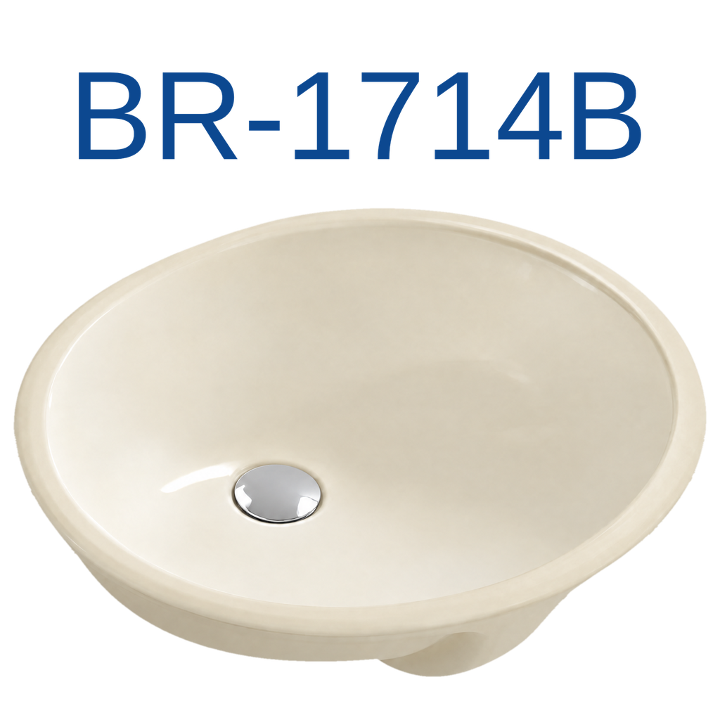 [BR-1714B] PrimaSink BR-1714B 17'' x 14'' Oval Undermount Vanity Sink - Biscuit