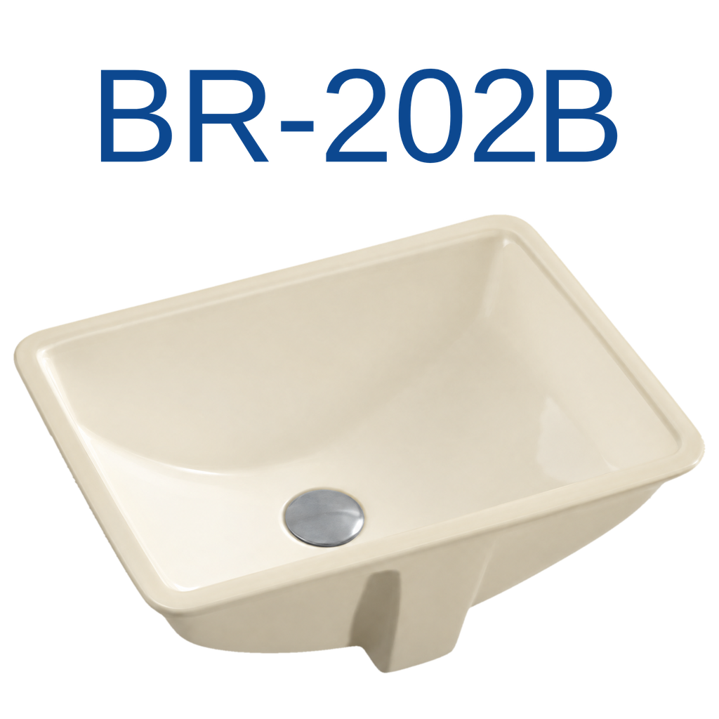 [BR-202B] PrimaSink BR-202B 16-1/2'' x 11-1/2'' Rectangular Undermount Vanity Sink - Biscuit