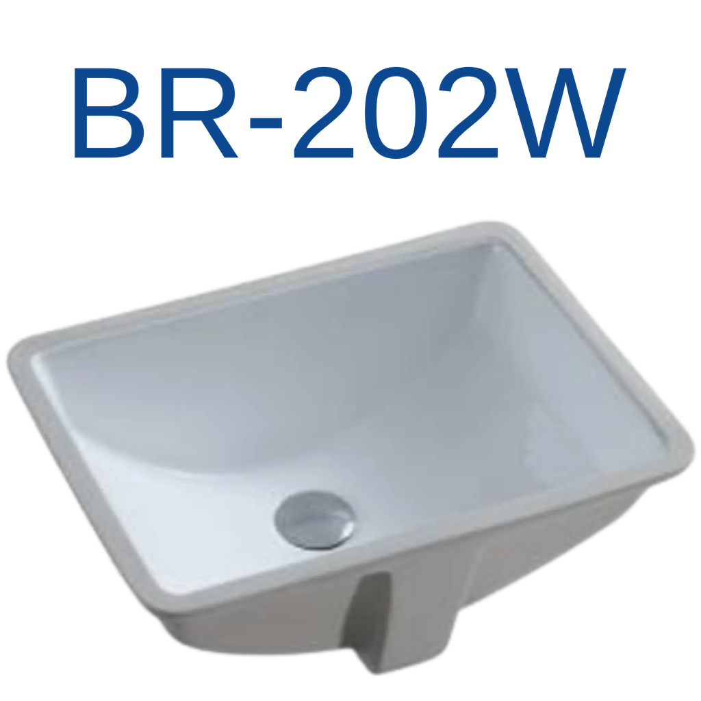 [BR-202W] PrimaSink BR-202W 16-1/2'' x 11-1/2'' Rectangular Undermount Vanity Sink - White
