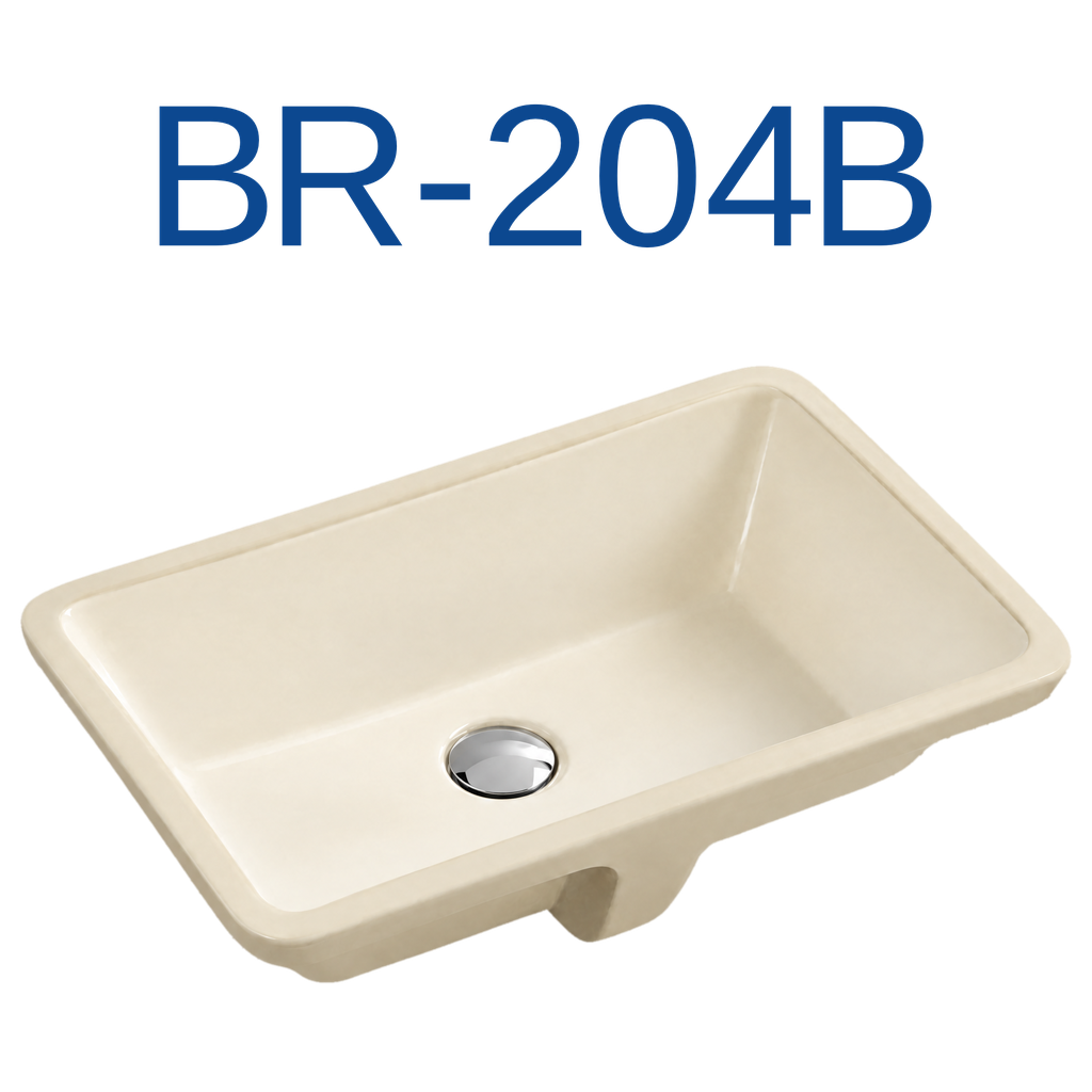 [BR-204B] PrimaSink BR-204B 18-3/4'' x 11-1/4'' Rectangular Undermount Vanity Sink - Biscuit