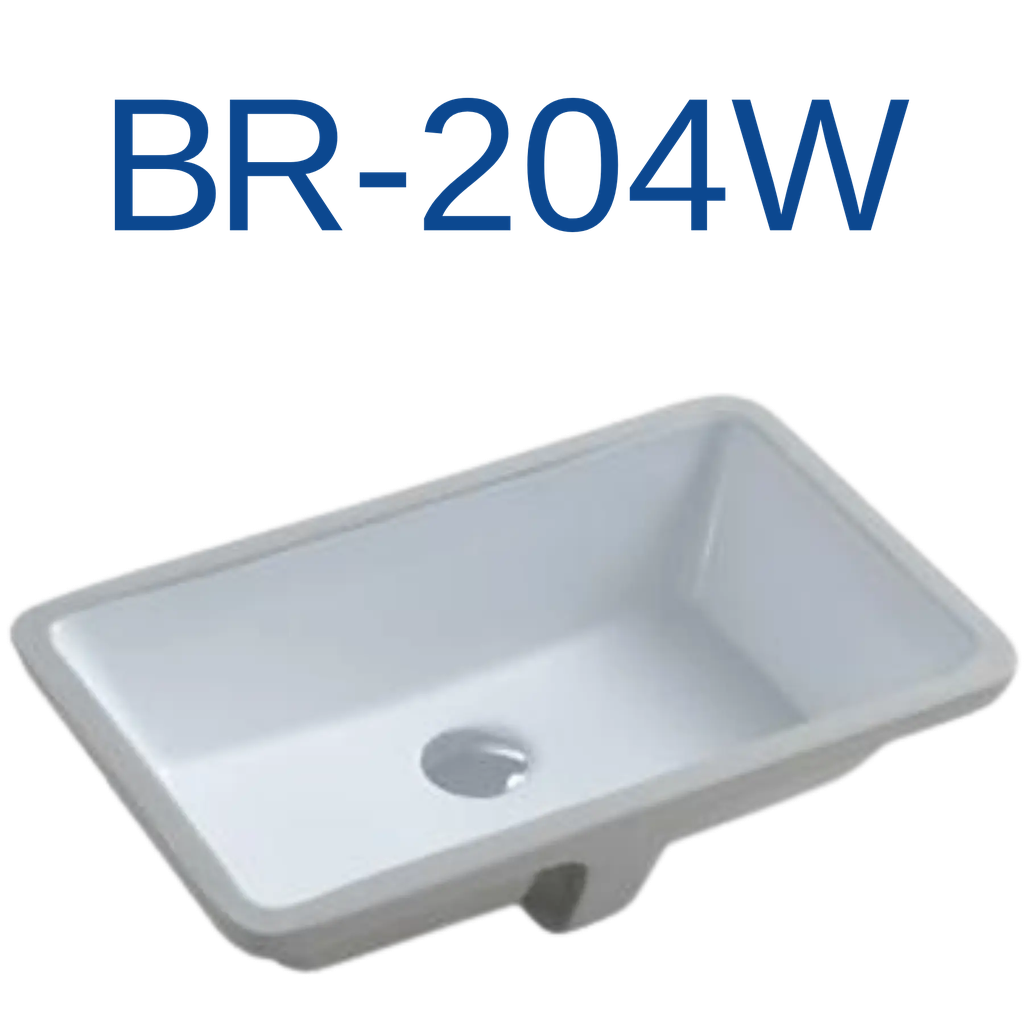 [BR-204W] PrimaSink BR-204W 18-3/4'' x 11-1/4'' Rectangular Undermount Vanity Sink - White