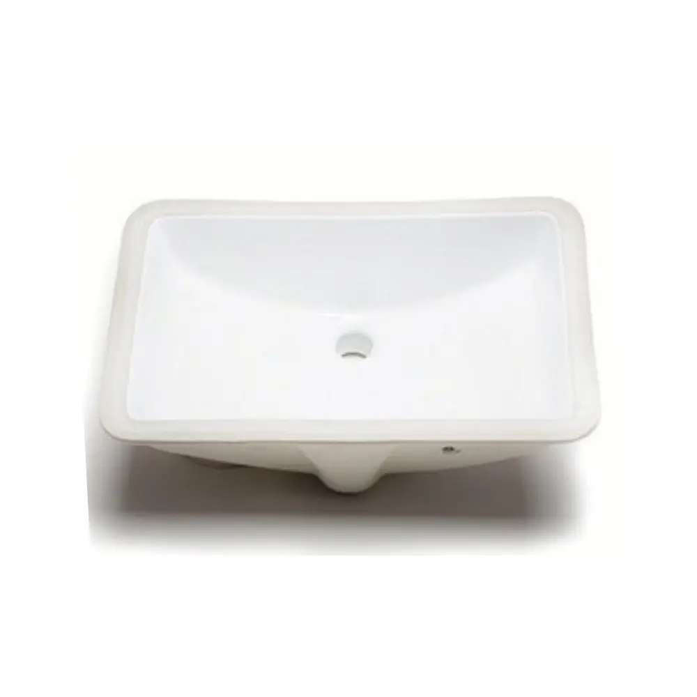 BR206W- White Color Rectangular Vanity Sink In. (18-1/2" x 12-1/2") - Out. (20-1/2" x 14-1/2" x 7-1/2")  