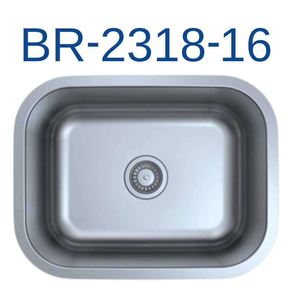 [BR-2318-16] PrimaSink BR-2318-16 23'' x 18'' Single bowl Undermount Kitchen Sink - 16 Gauge Stainless Steel