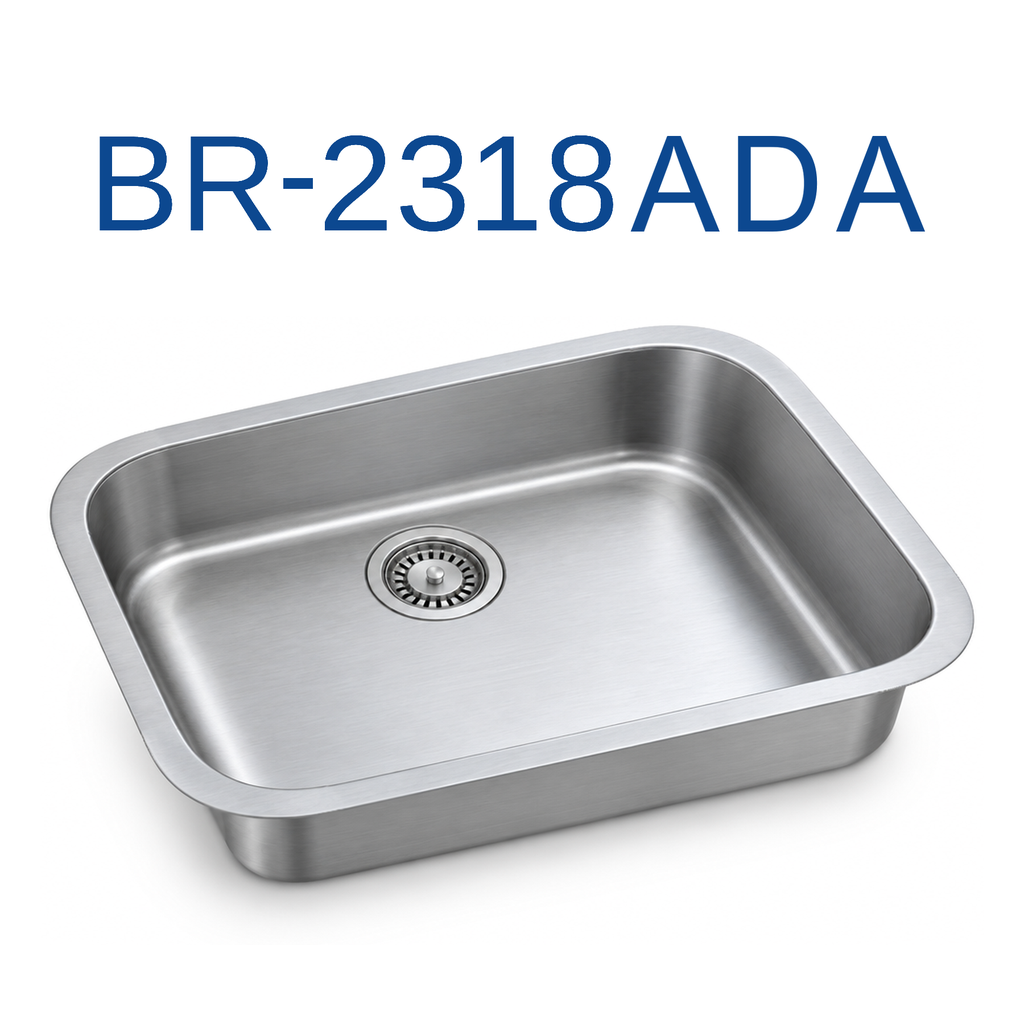 [BR-2318ADA] PrimaSink BR-2318ADA 23'' x 18'' Single bowl Undermount Kitchen Sink - 18 Gauge Stainless Steel
