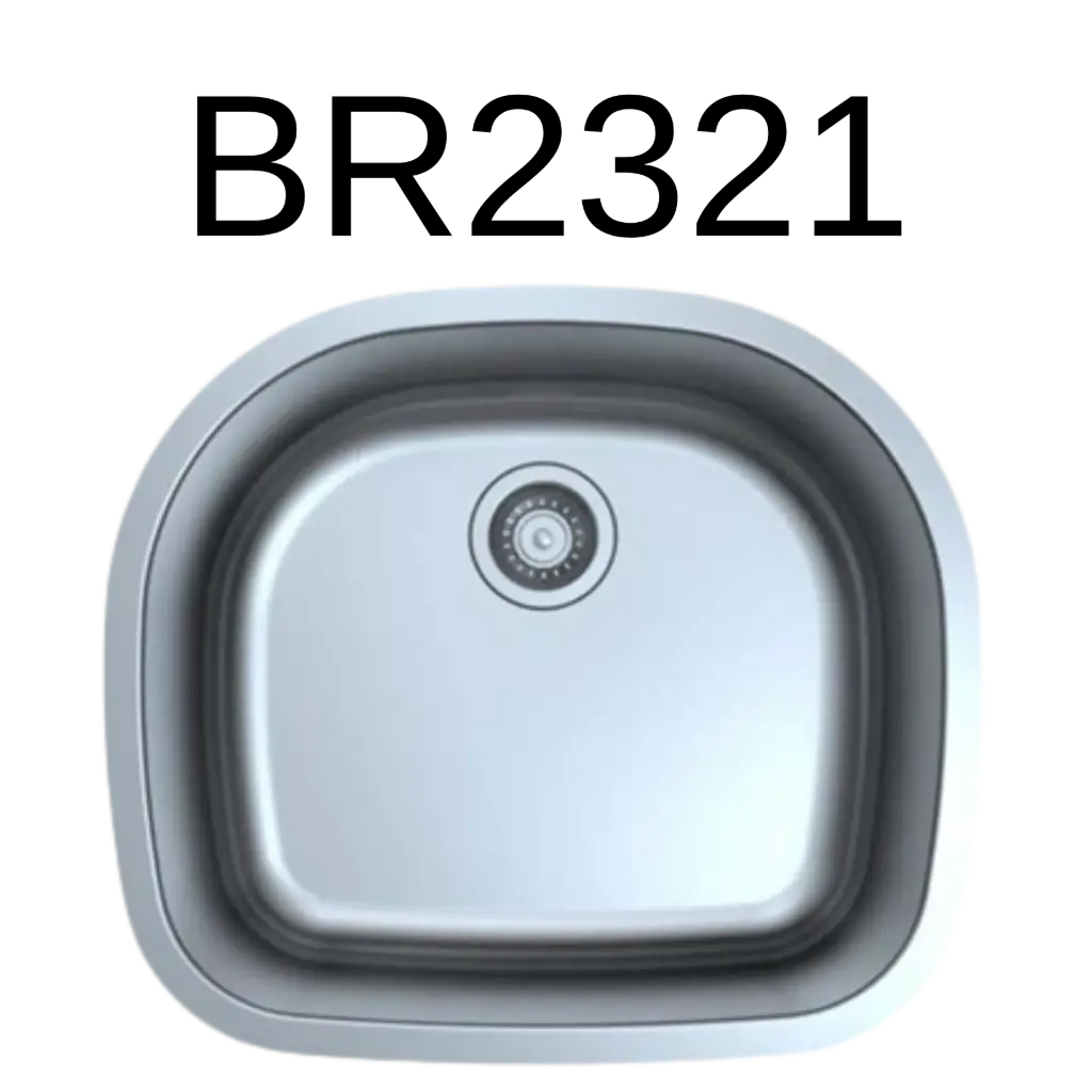 [BR-2321] PrimaSink BR-2321 23 x 21 Single bowl Undermount D-Shape Kitchen Sink - 18 Gauge Stainless Steel