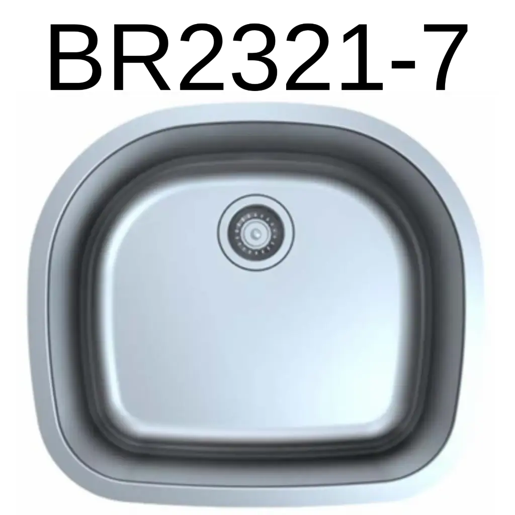 [BR-2321-7] PrimaSink BR-2321-7 23 x 21 Single bowl Undermount D-Shape Kitchen Sink - 18 Gauge Stainless Steel