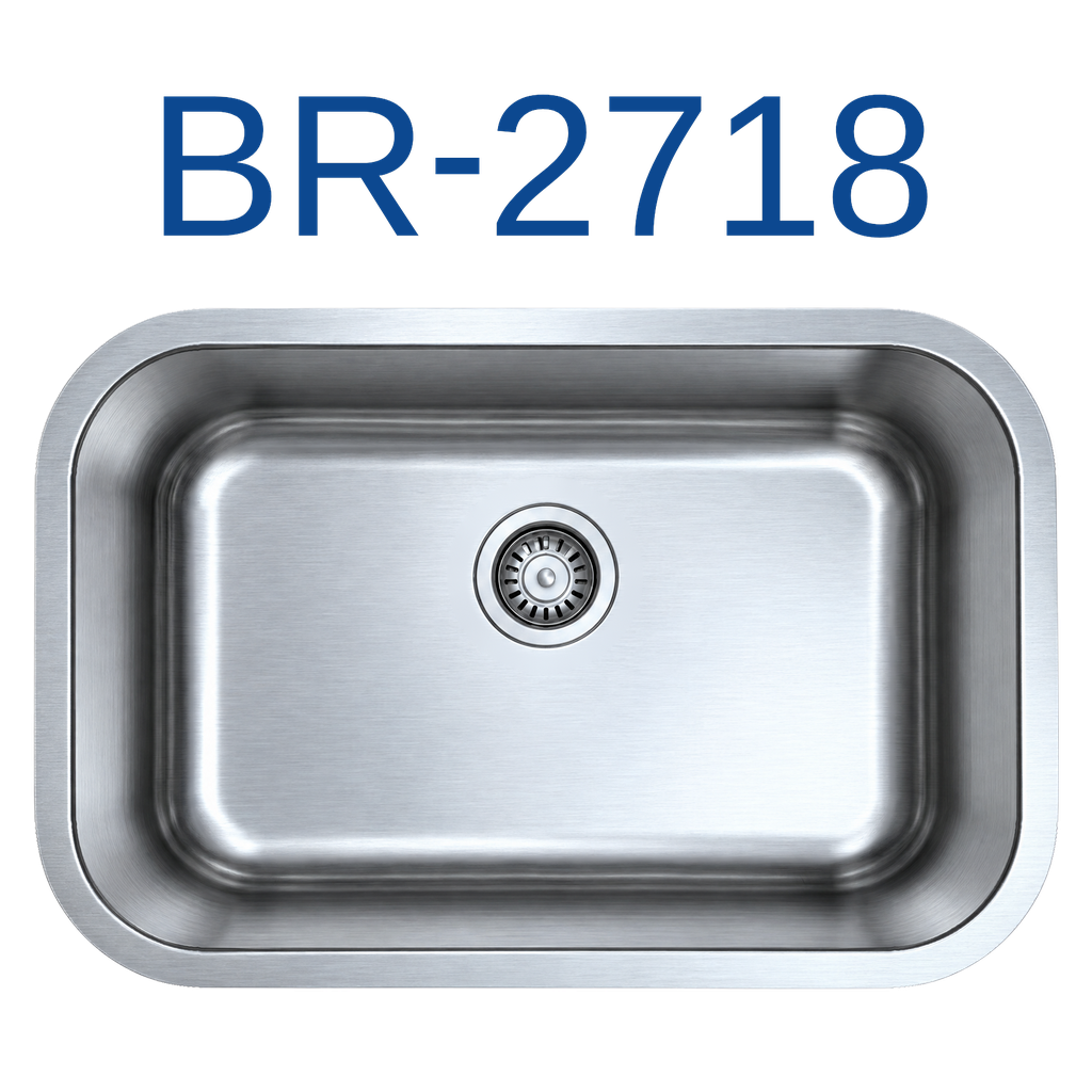 [BR-2718] PrimaSink BR-2718 27'' x 18'' Single bowl Undermount Kitchen Sink - 18 Gauge Stainless Steel