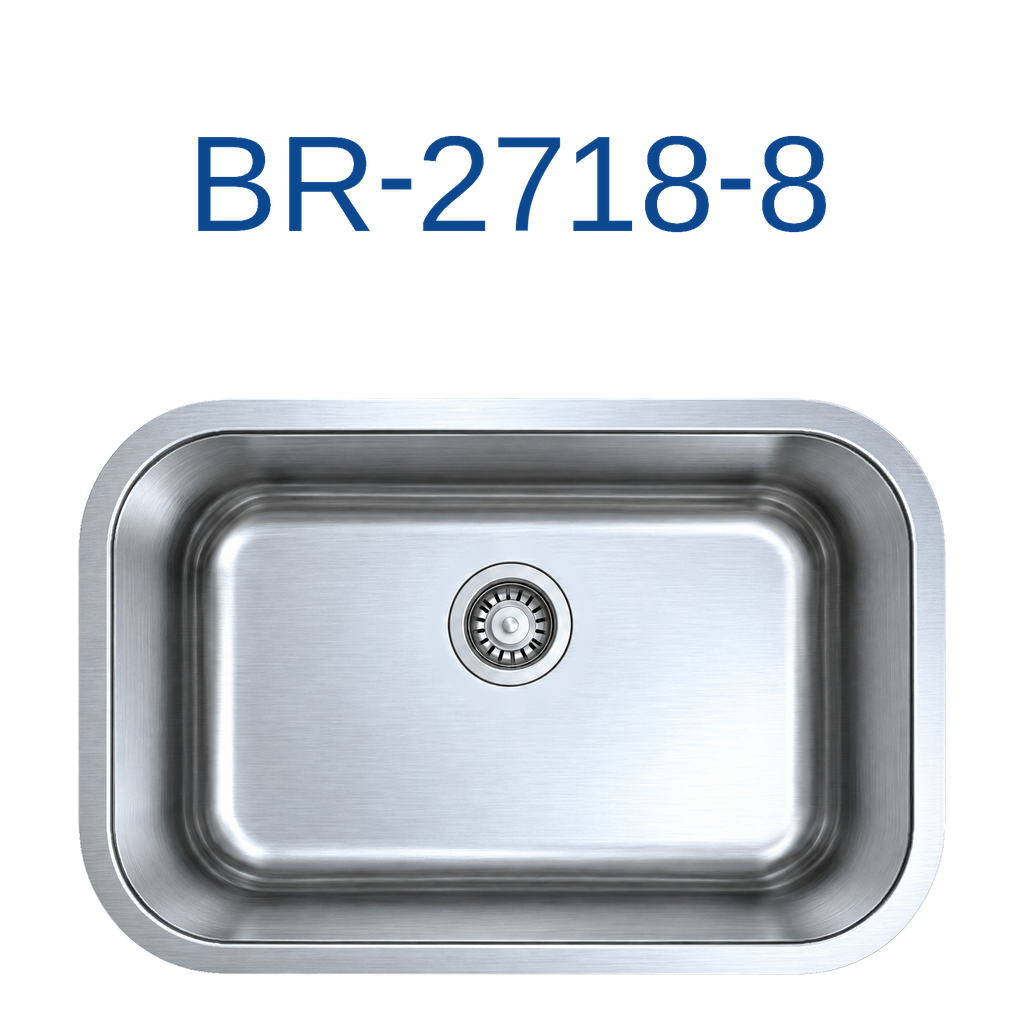 [BR-2718-8] PrimaSink BR-2718-8 27'' x 18'' Single bowl Undermount Kitchen Sink - 18 Gauge Stainless Steel