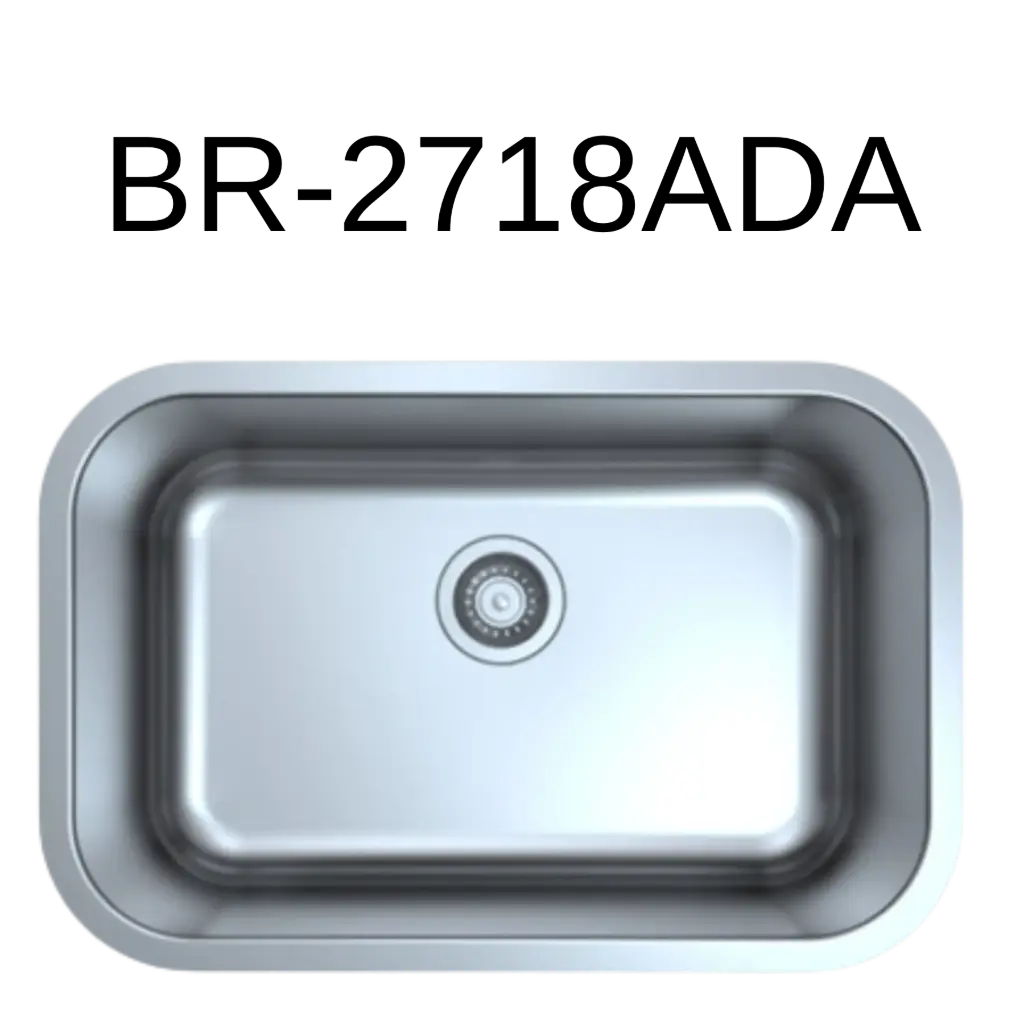 [BR-2718ADA] PrimaSink BR-2718ADA 27 x 18 Single bowl Undermount Kitchen Sink - 18 Gauge Stainless Steel