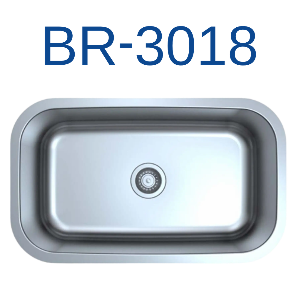[BR-3018] PrimaSink BR-3018 30'' x 18'' Single bowl Undermount Kitchen Sink - 18 Gauge Stainless Steel