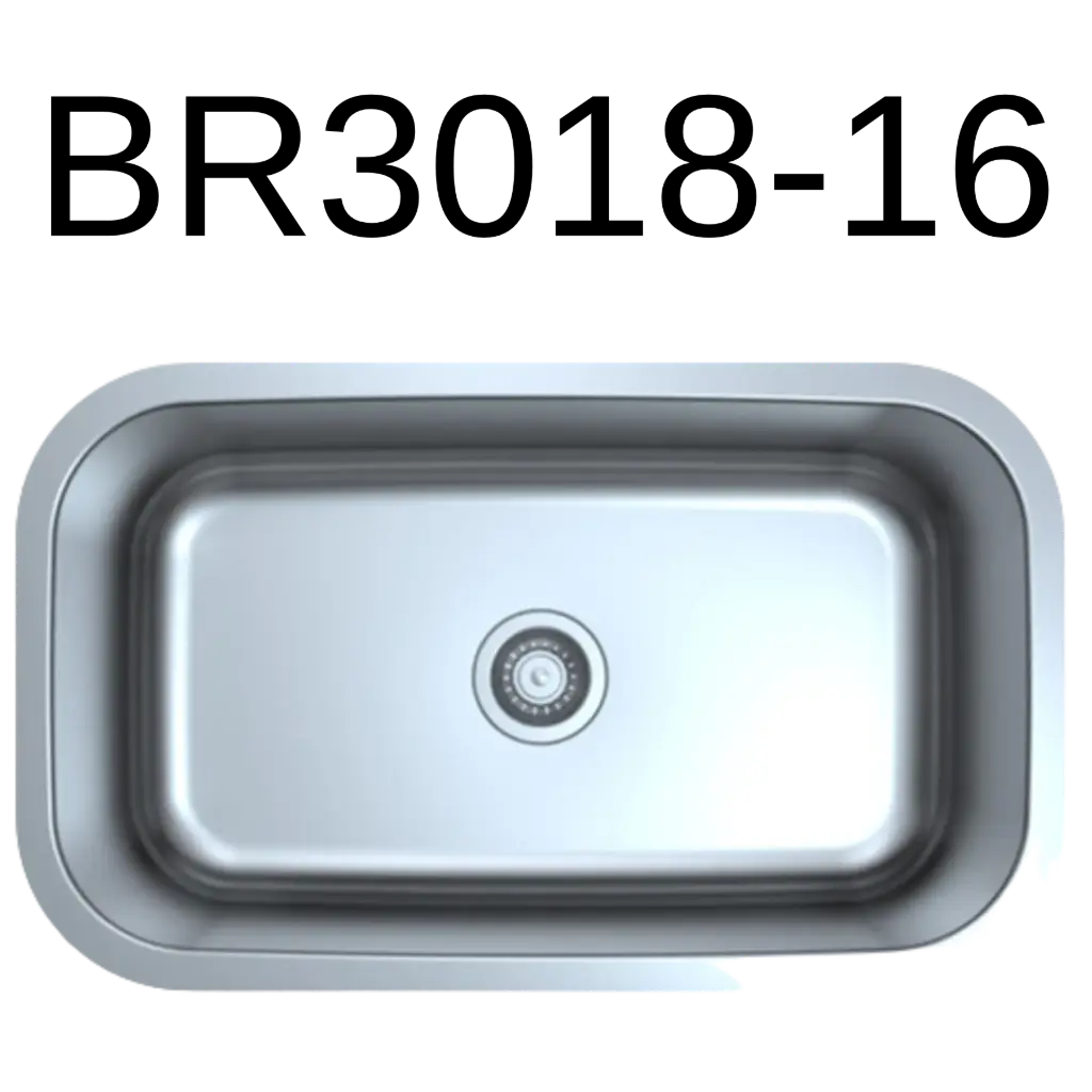 [BR-3018-16] PrimaSink BR-3018-16 30 x 18 Single bowl Undermount Kitchen Sink - 16 Gauge Stainless Steel