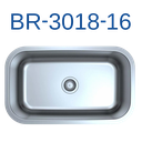 PrimaSink BR-3018-16 30'' x 18'' Single bowl Undermount Kitchen Sink - 16 Gauge Stainless Steel