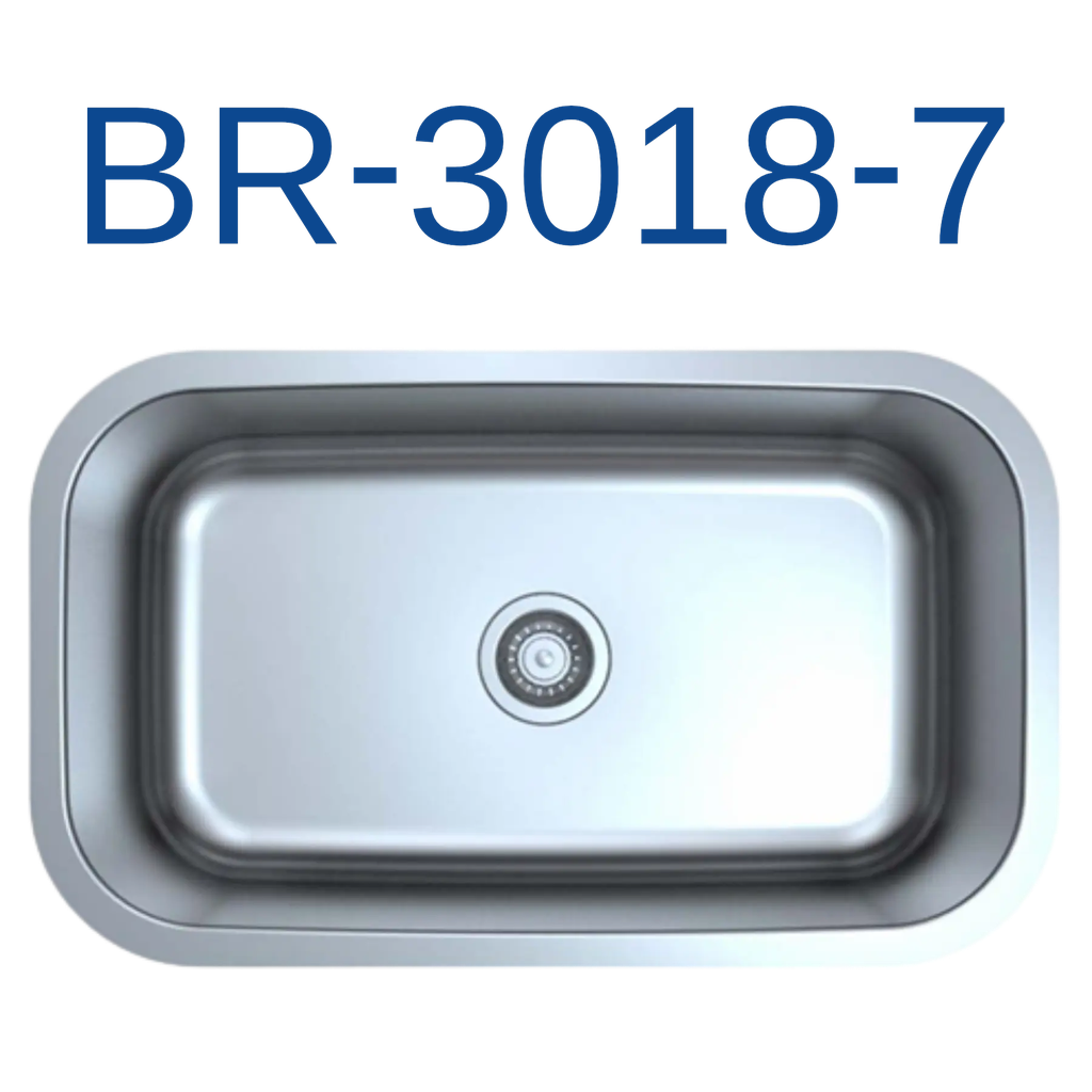 [BR-3018-7] PrimaSink BR-3018-7 30'' x 18'' Single bowl Undermount Kitchen Sink - 18 Gauge Stainless Steel