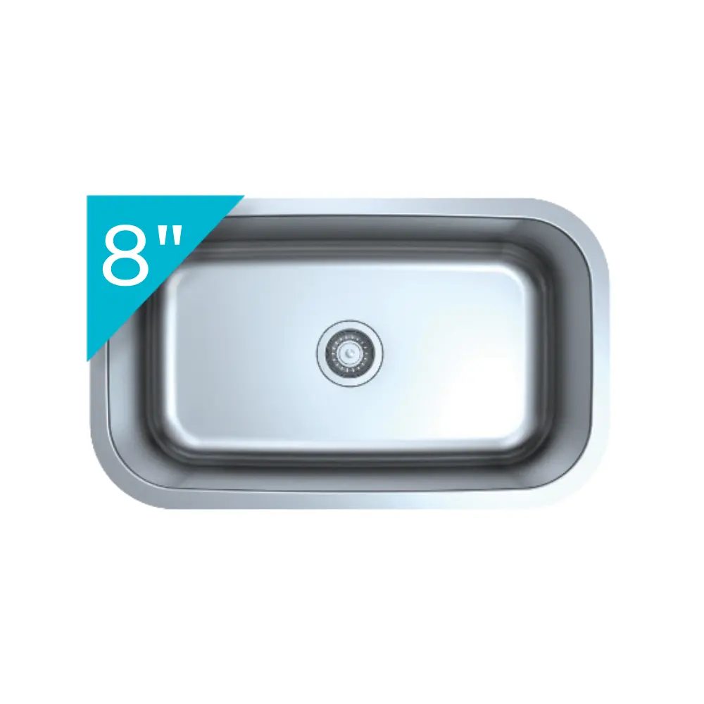 [BR-3018-8] PrimaSink BR-3018-8 30 x 18 Single bowl Undermount Kitchen Sink - 18 Gauge Stainless Steel