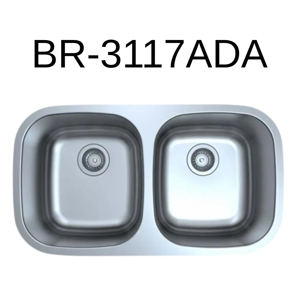 [BR-3117ADA] PrimaSink BR-3117ADA 32-3/8 x 18-1/8 50/50 Double bowl Undermount Kitchen Sink - 18 Gauge Stainless Steel