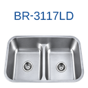 PrimaSink BR-3117LD 32-1/4'' x 18-7/8'' 50/50 Double bowl Undermount Kitchen Sink - 18 Gauge Stainless Steel