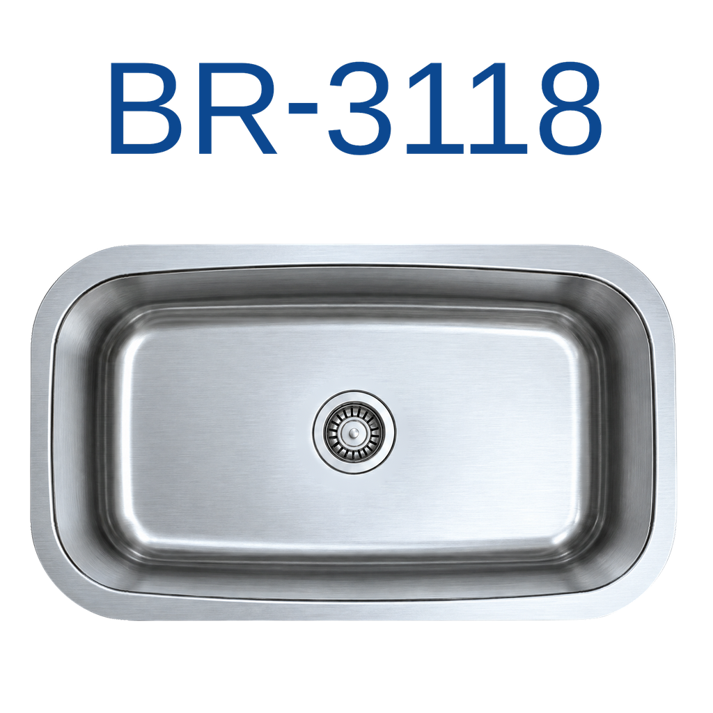 [BR-3118] PrimaSink BR-3118 31 1/4'' x 18 1/2'' Single bowl Undermount Kitchen Sink - 18 Gauge Stainless Steel