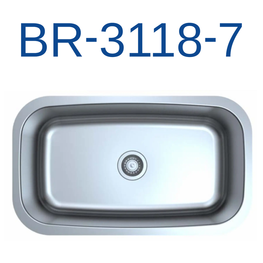 PrimaSink BR-3118-7 31-1/4'' x 18-1/2'' Single bowl Undermount Kitchen Sink - 18 Gauge Stainless Steel