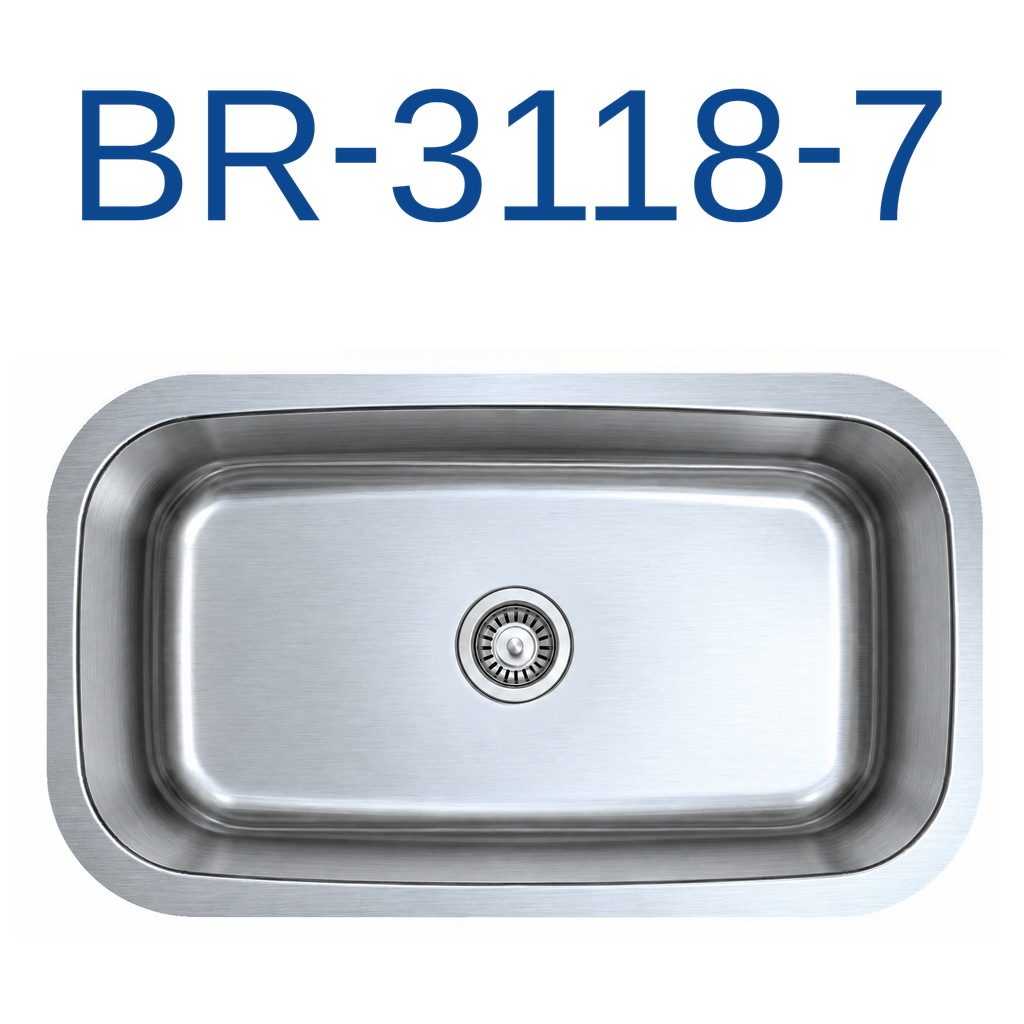 [BR-3118-7] PrimaSink BR-3118-7 31-1/4'' x 18-1/2'' Single bowl Undermount Kitchen Sink - 18 Gauge Stainless Steel