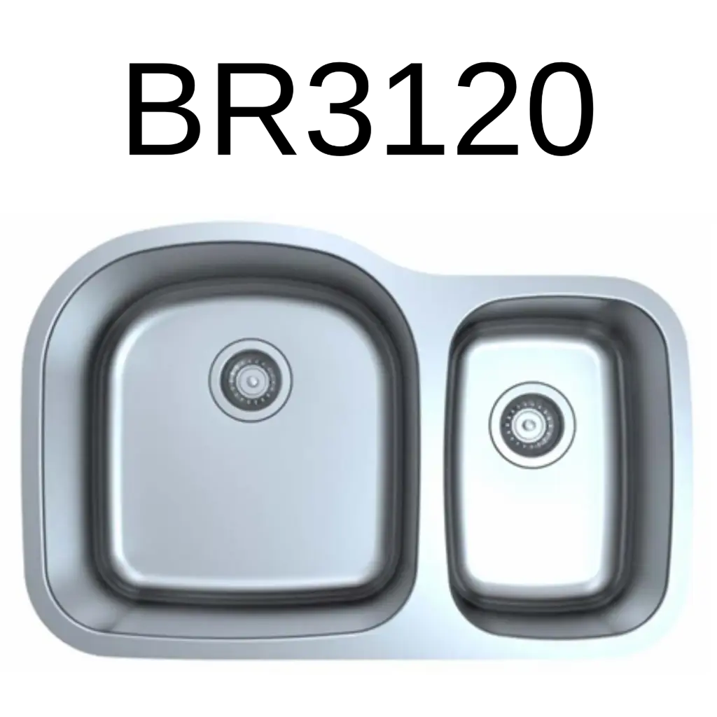 [BR-3120] PrimaSink BR-3120 31-1/2 x 20-1/2 70/30 Double bowl Undermount Kitchen Sink - 18 Gauge Stainless Steel