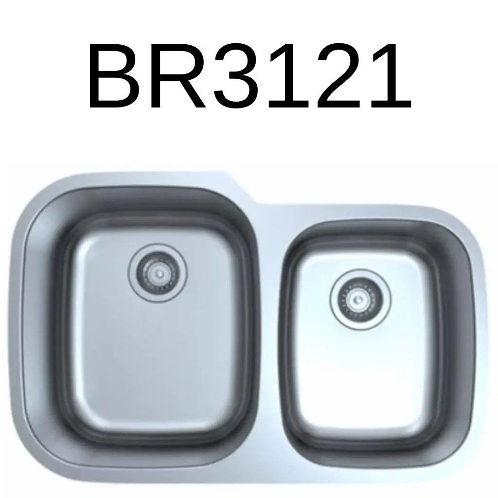 [BR-3121] PrimaSink BR-3121 32 x 20-3/4 60/40 Double bowl Undermount Kitchen Sink - 18 Gauge Stainless Steel