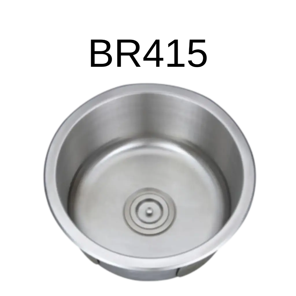 [BR-415] PrimaSink BR-415 16-1/2 x 16-1/2 Single bowl Undermount Round Bar Sink - 18 Gauge Stainless Steel