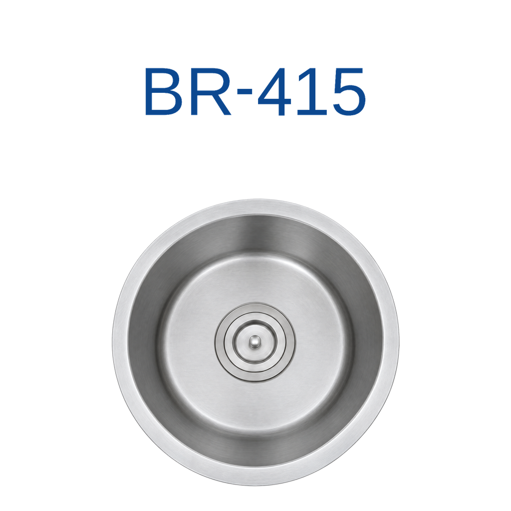 [BR-415] PrimaSink BR-415 16-1/2'' x 16-1/2'' Single bowl Undermount Round Bar Sink - 18 Gauge Stainless Steel