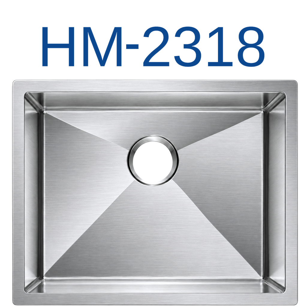 [HM-2318] PrimaSink HM-2318 23'' x 18'' Single bowl Handmade Kitchen Sink - 18 Gauge Stainless Steel