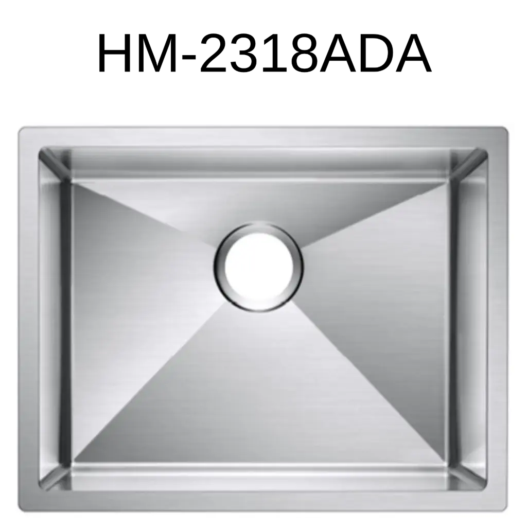 [HM-2318ADA] PrimaSink HM-2318ADA 23 x 18 Single bowl Handmade Kitchen Sink - 18 Gauge Stainless Steel