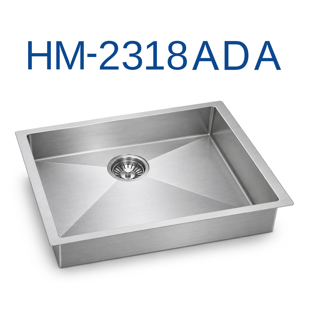 [HM-2318ADA] PrimaSink HM-2318ADA 23'' x 18'' Single bowl Handmade Kitchen Sink - 18 Gauge Stainless Steel