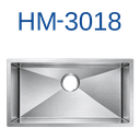 PrimaSink HM-3018 30'' x 16'' Single bowl Handmade Kitchen Sink - 18 Gauge Stainless Steel