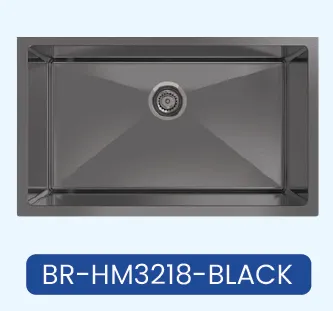 [HM3018-BLACK] HM3018-Black - Black Color Single Bowl Handmade Kitchen Sink (30" x 18" x 9")