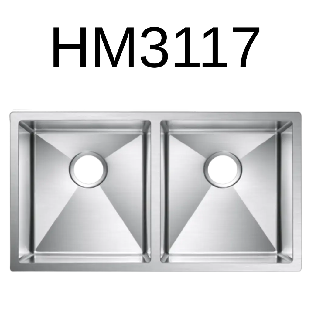 [HM-3117] PrimaSink HM-3117 32 x 18 Double bowl Handmade Kitchen Sink - 18 Gauge Stainless Steel
