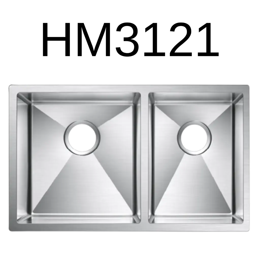 [HM-3121] PrimaSink HM-3121 32 x 18 Double bowl Handmade Kitchen Sink - 18 Gauge Stainless Steel