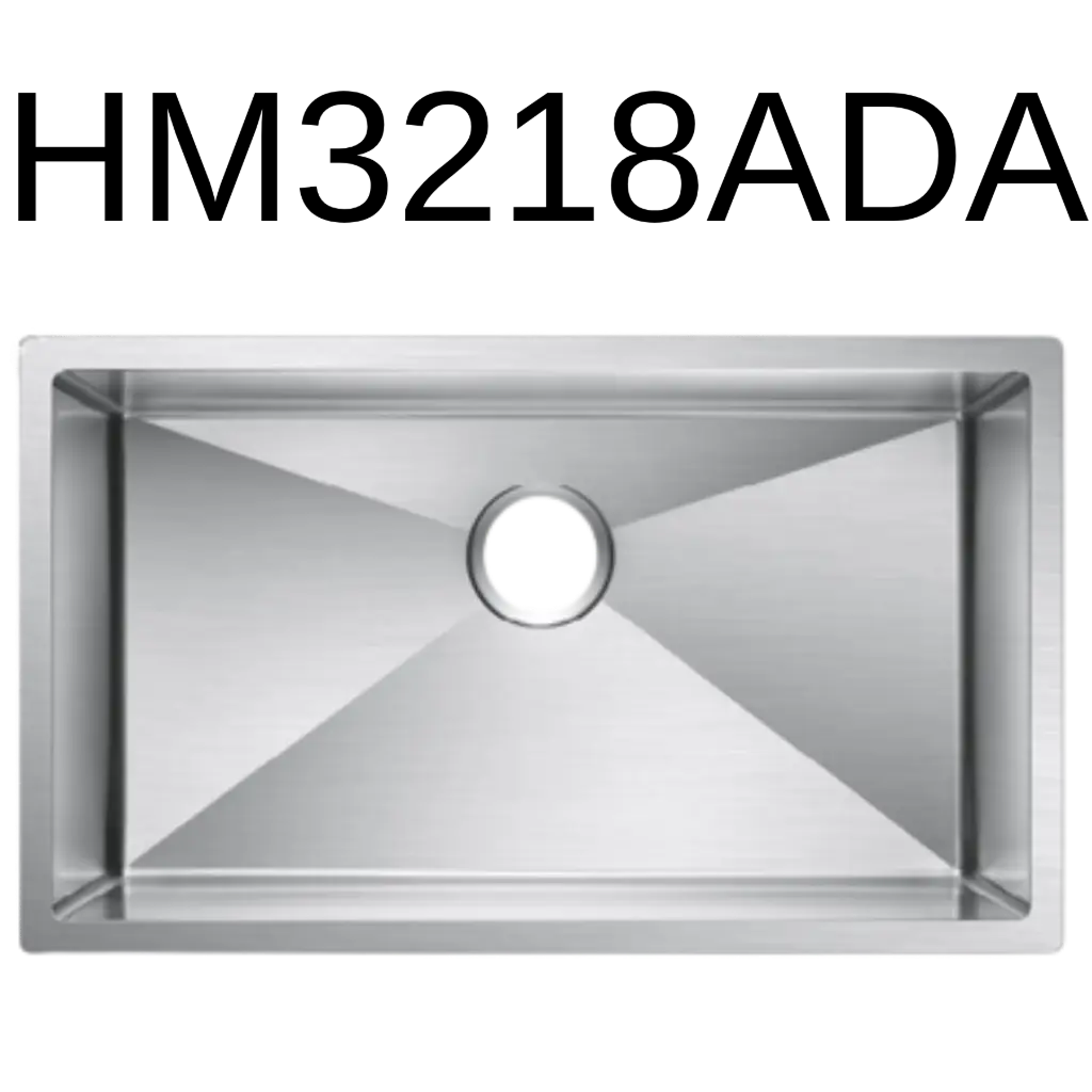 [HM-3218ADA] PrimaSink HM-3218ADA 32 x 18 Single bowl Handmade Kitchen Sink - 18 Gauge Stainless Steel