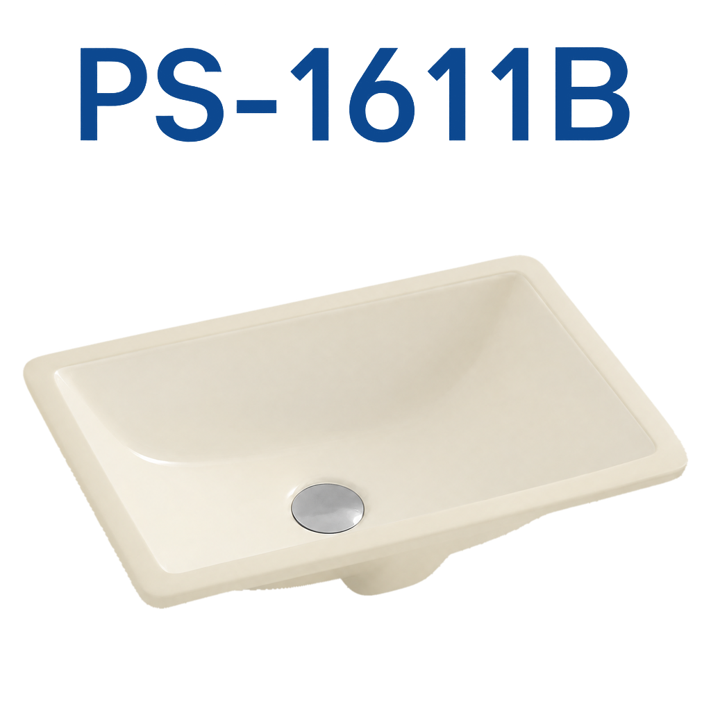 [PS-1611B] PrimaSink PS-1611B 16'' x 11'' Rectangular Undermount Vanity Sink - Biscuit