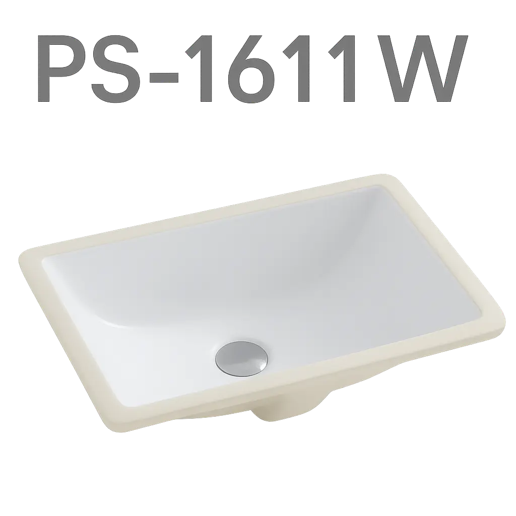 [PS-1611W] PrimaSink PS-1611W 16 x 11 Rectangular Undermount Vanity Sink - White
