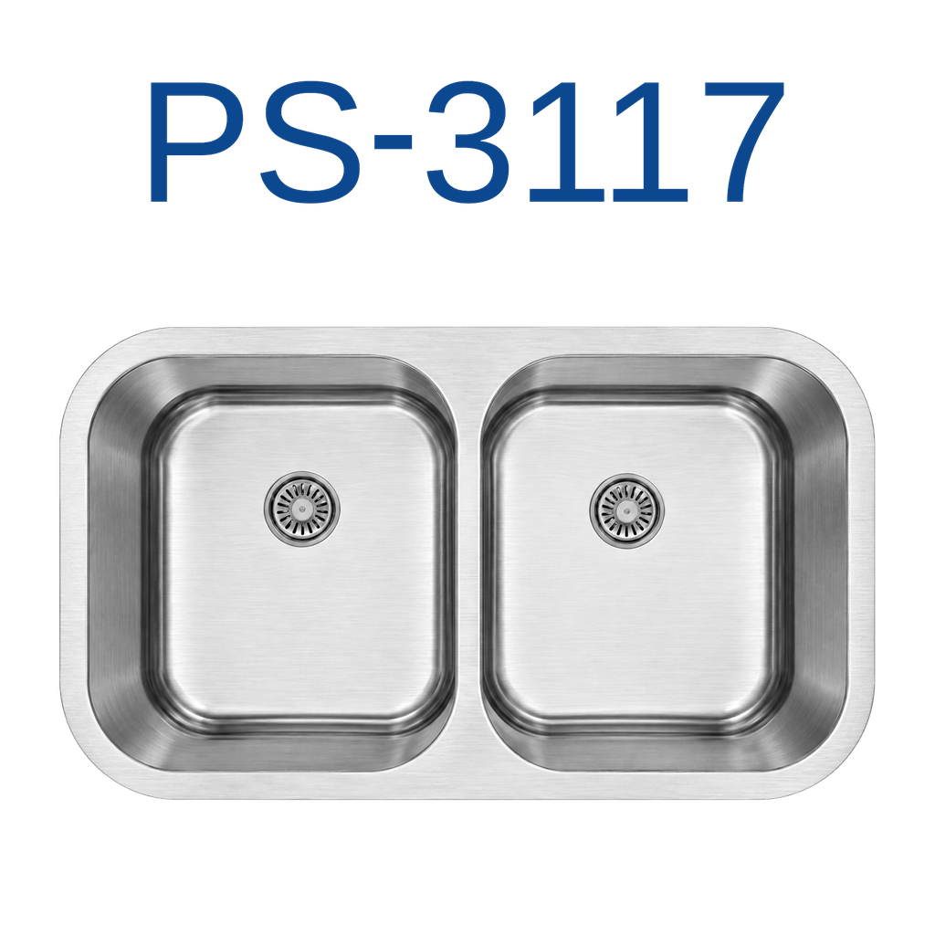 [PS-3117] PrimaSink PS-3117 32'' x 18'' Undermount 50/50 Double Bowl Kitchen Sink - 18 Gauge Stainless Steel