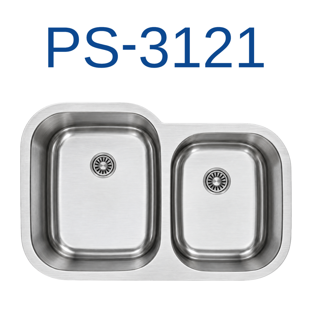 [PS-3121] PrimaSink PS-3121 31'' x 20'' Undermount 60/40 Double Bowl Kitchen Sink - 18 Gauge Stainless Steel