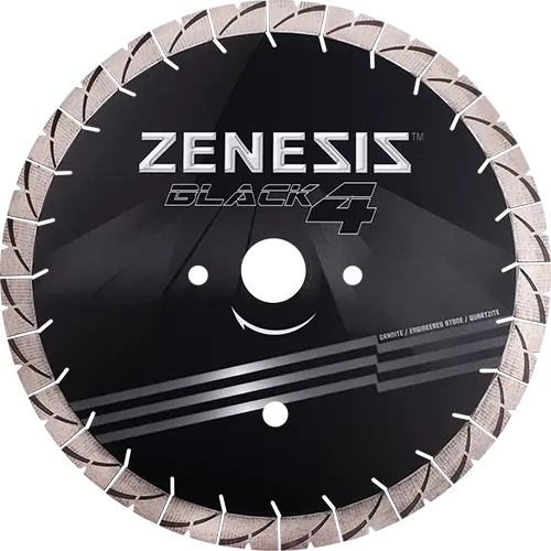 ZENESIS Black 4 Bridge Saw Blade 18" -  25MM Seg. 50/60mm Arbor - Silent Core